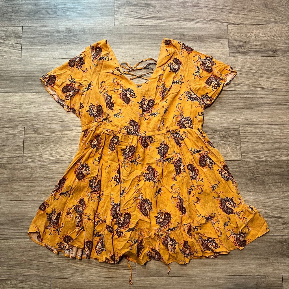 torrid Mustard Paisley Mini Dress